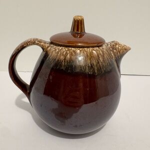 Vintage Hull Pottery Teapot Brown Drip Glaze Made In The USA